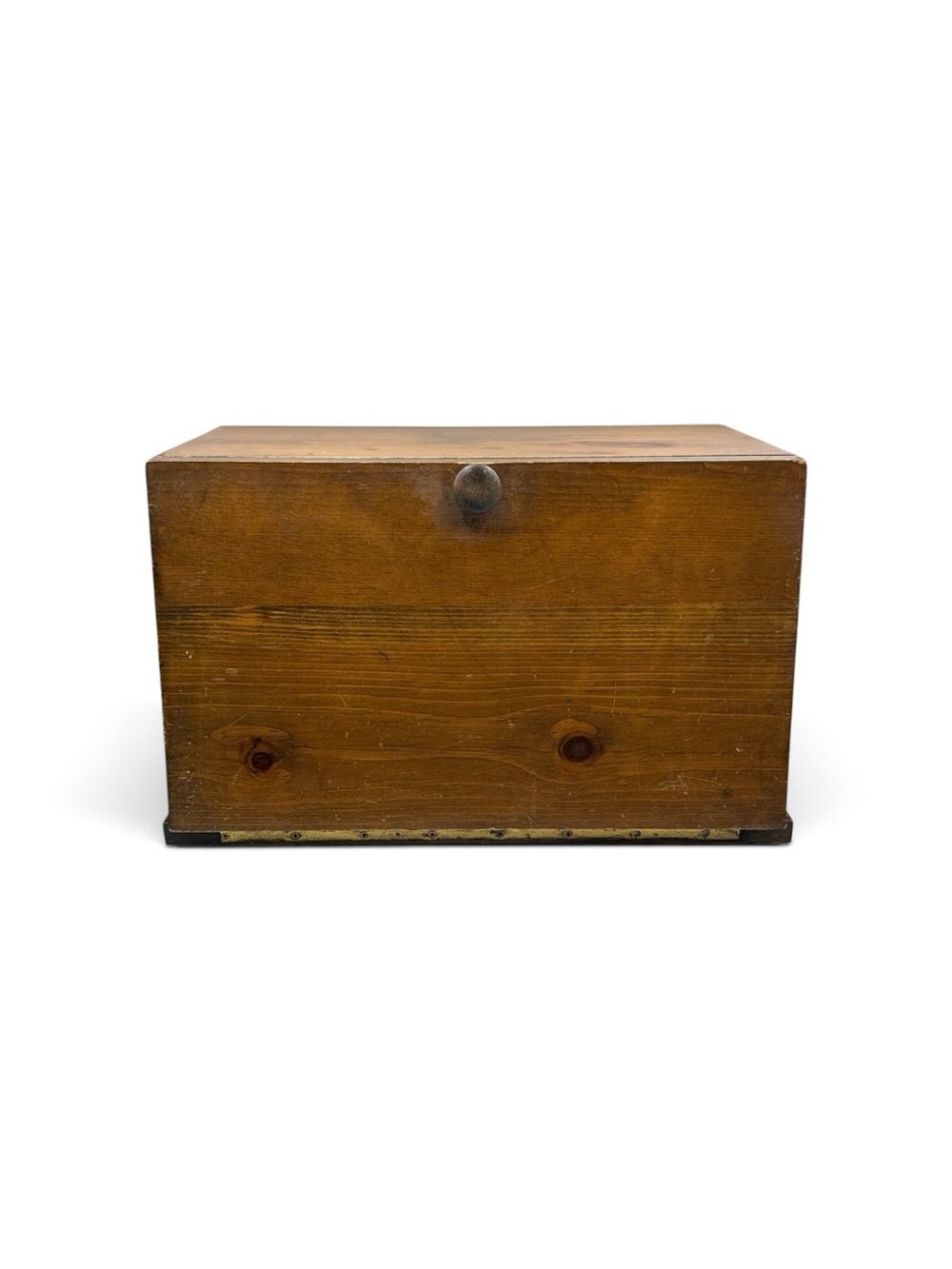 Vintage 1980s Primitive Pine Bread Box Cottagecore Farmhouse Kitchen Storage